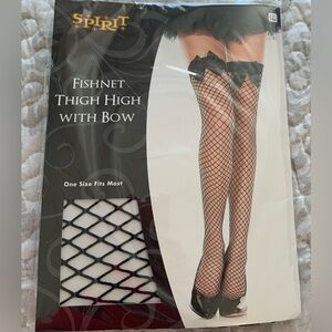 Fishnet Thigh High with Bow